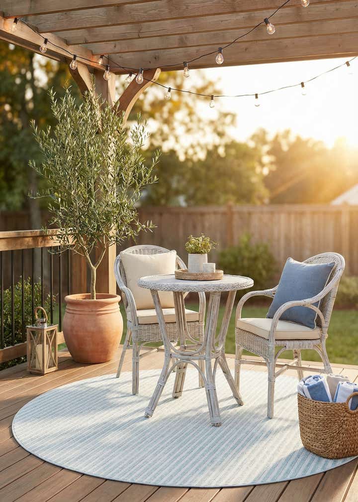7' 10 x 7' 10 Easy-Clean Sabrina Soto Indoor / Outdoor Round Rug