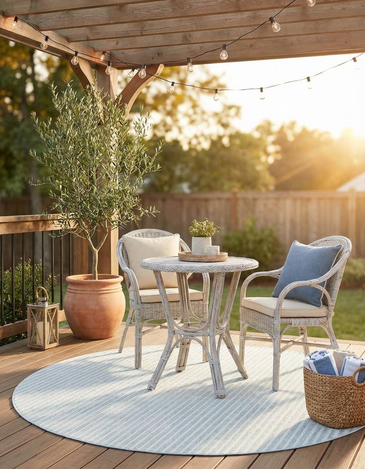 Detail image of 7' 10 x 7' 10 Easy-Clean Sabrina Soto Indoor / Outdoor Round Rug
