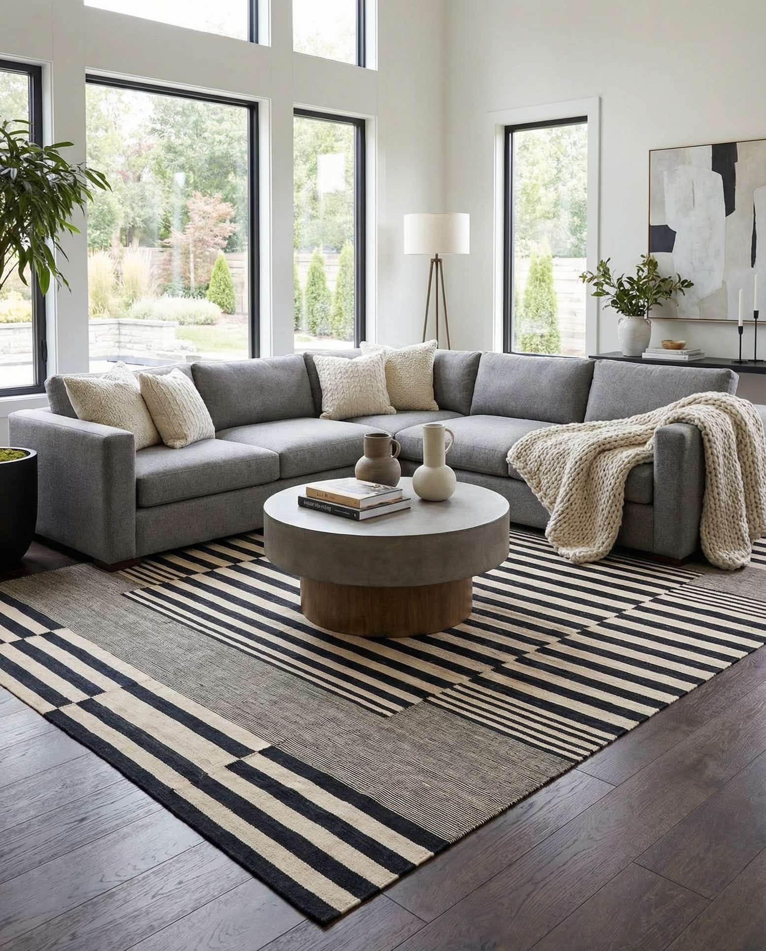 7' x 10' Hand Woven Kilim Modern Wool Rug