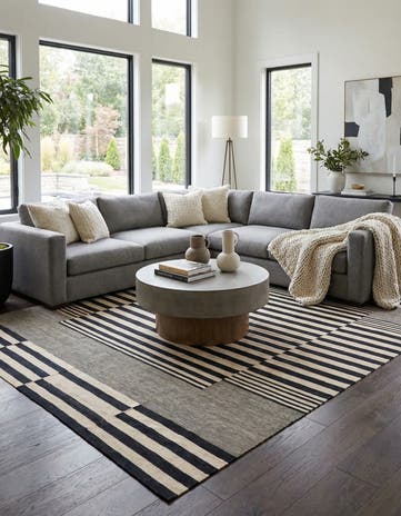 7' x 10' Hand Woven Kilim Modern Wool Rug