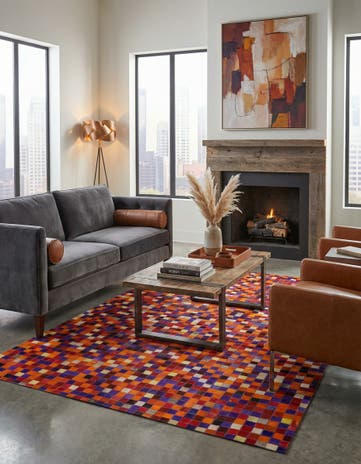 5' 2 x 8' 1 Cowhide - Patchwork Rug