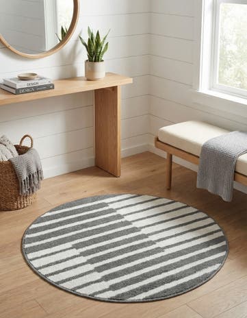 Gray Oslo Round Rug
