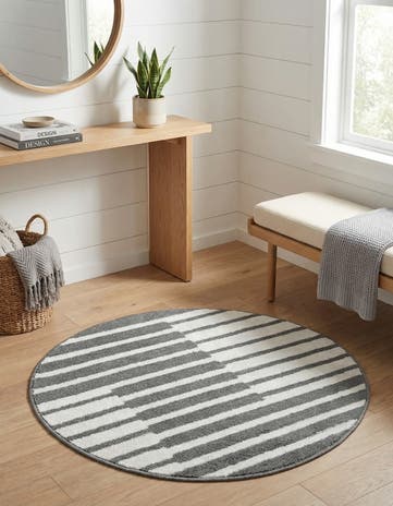 Gray Oslo Round Rug