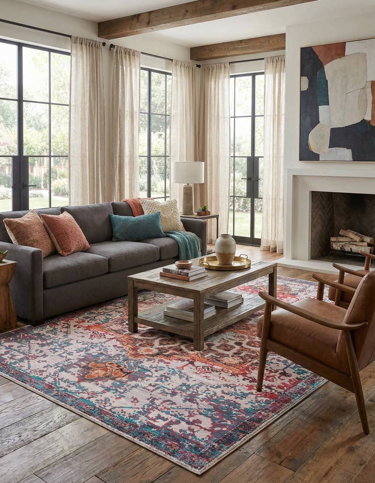 Detail image of  10' 6 x 13'  Washable Francesca Rug