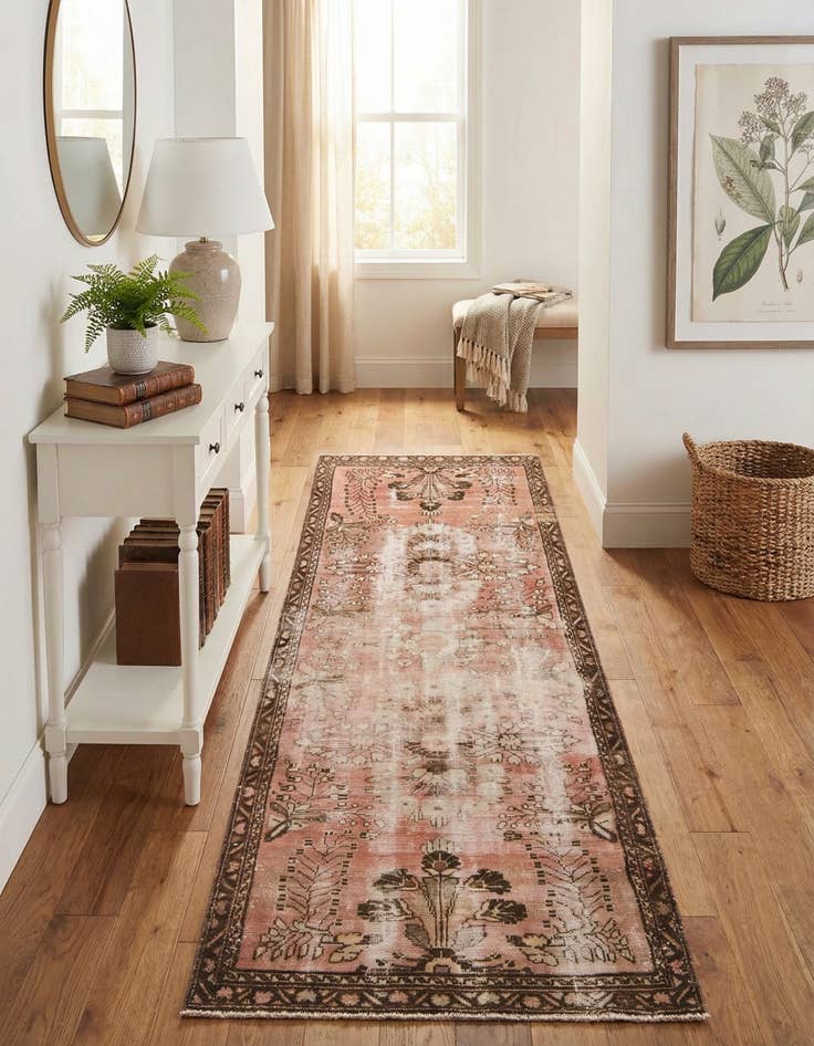 Detail image of 3' 4 x 9' 2  Hand Knotted Ultra Vintage Persian Wool Runner Rug