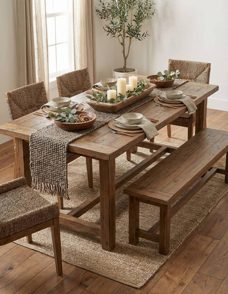 Detail image of  1' 2 x 10'  Hand Woven Chunky Jute Table Runner Rug