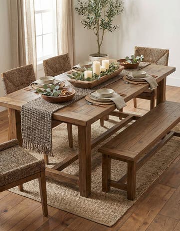 Gray Hand Woven Chunky Jute Table Runner Rug