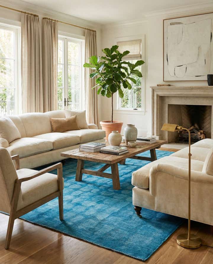 8' x 10' 5 Hand Knotted Darya Wool Rug