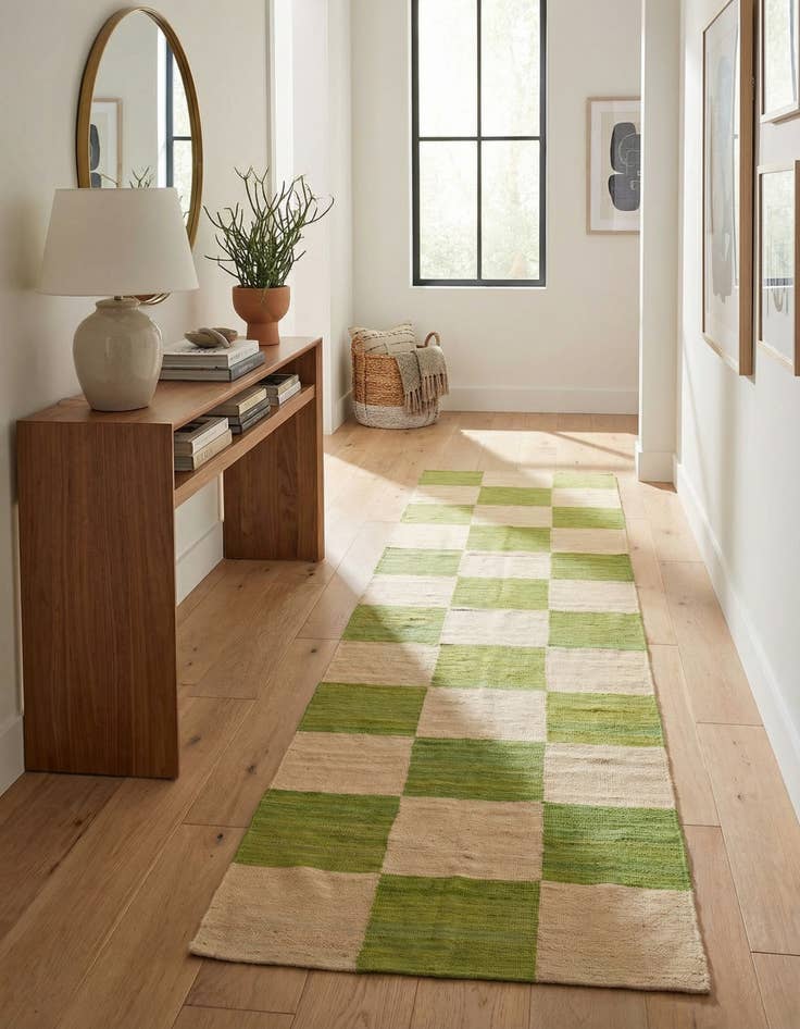 Detail image of 2' 8 x 9' 9 Hand Woven Kilim Modern Wool Runner Rug