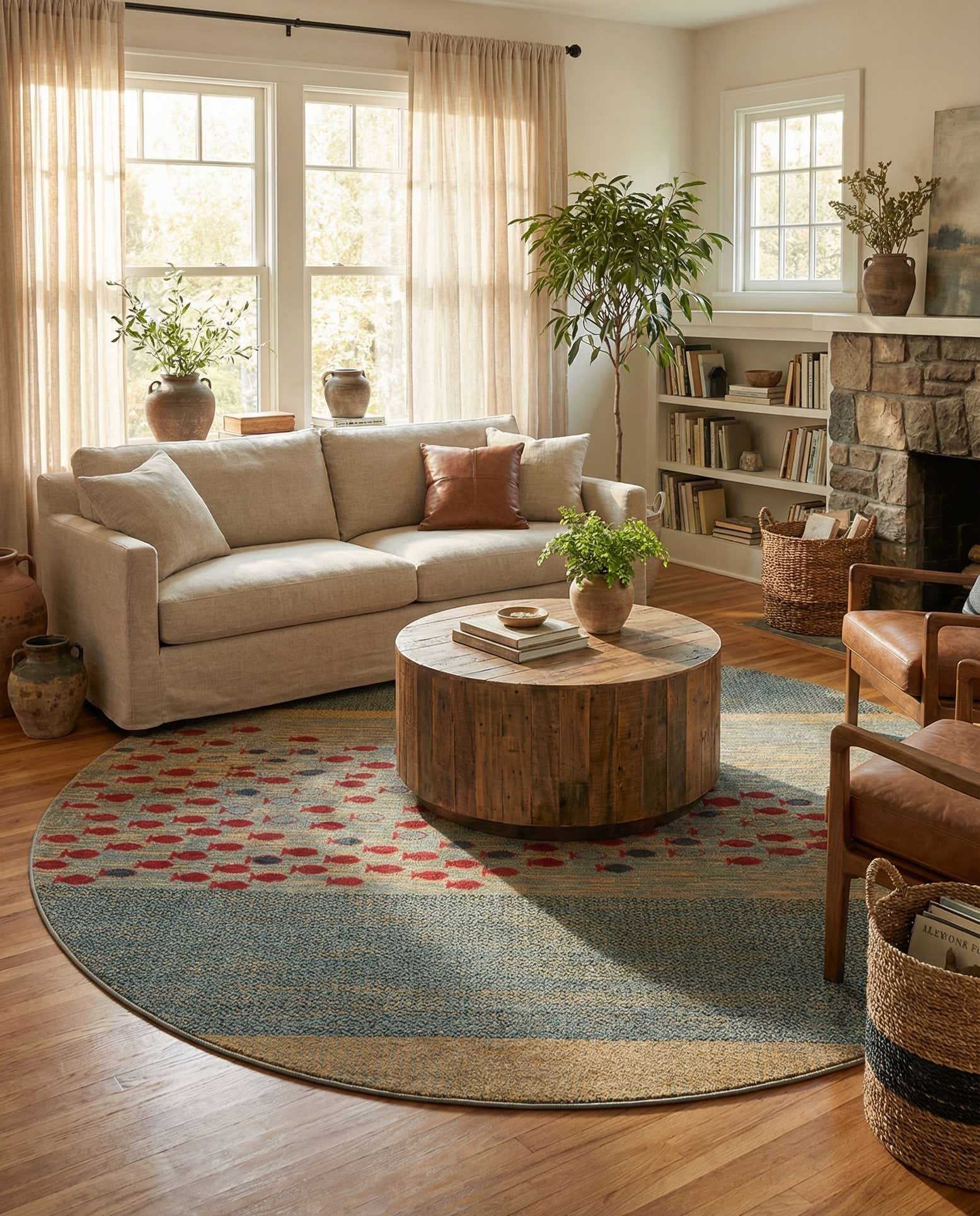 13' 1 x 13' 1 Hand Knotted Kashkuli Gabbeh Oriental Round Rug
