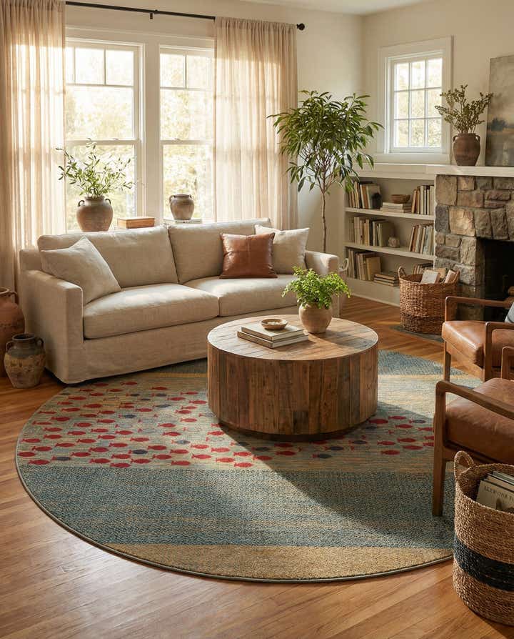 13' 1 x 13' 1 Hand Knotted Kashkuli Gabbeh Oriental Round Rug