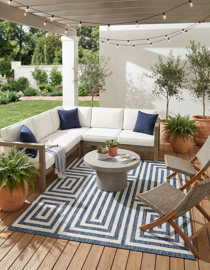 7' 10 x 7' 10 Easy-Clean Modern Indoor / Outdoor...