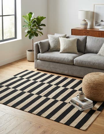 3' 4 x 4' 9 Hand Woven Kilim Modern Wool Rug