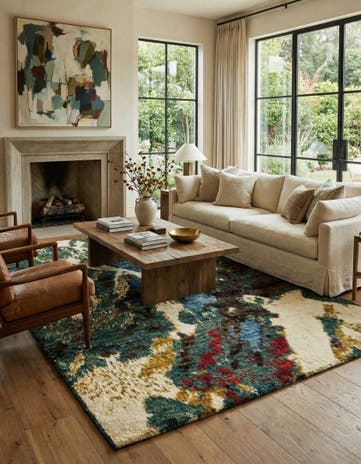 6' 7 x 9' 7 Hand Knotted Darya Wool Rug