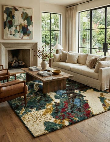 6' 7 x 9' 7 Hand Knotted Darya Wool Rug