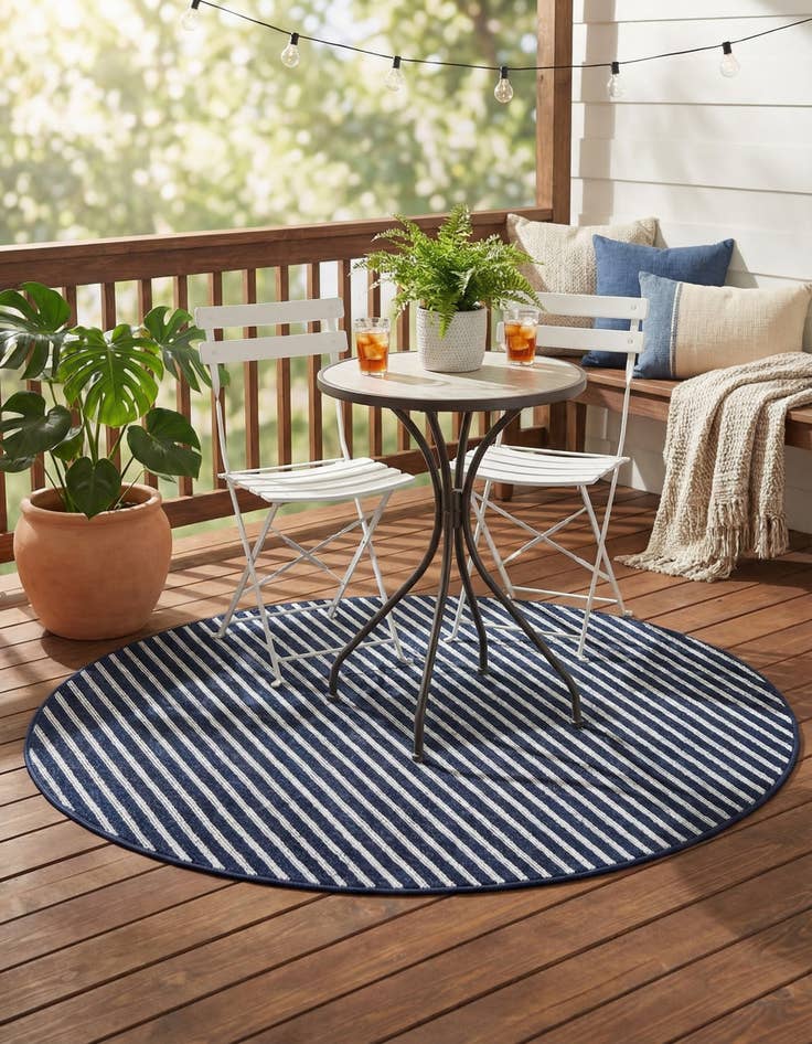 Detail image of 5' x 5'  Washable Sabrina Soto Indoor / Outdoor Round Rug