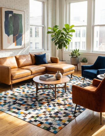 5' x 8' Cowhide Leather Rug
