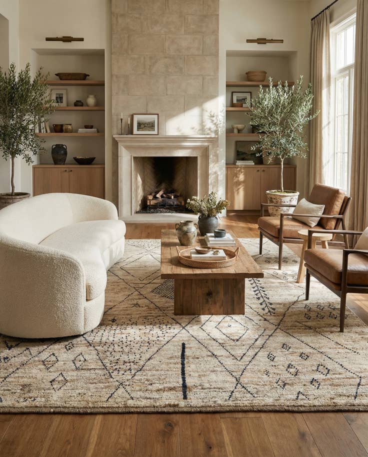 Detail image of 6' 7 x 9' 6 Hand Knotted Moroccan Wool Rug