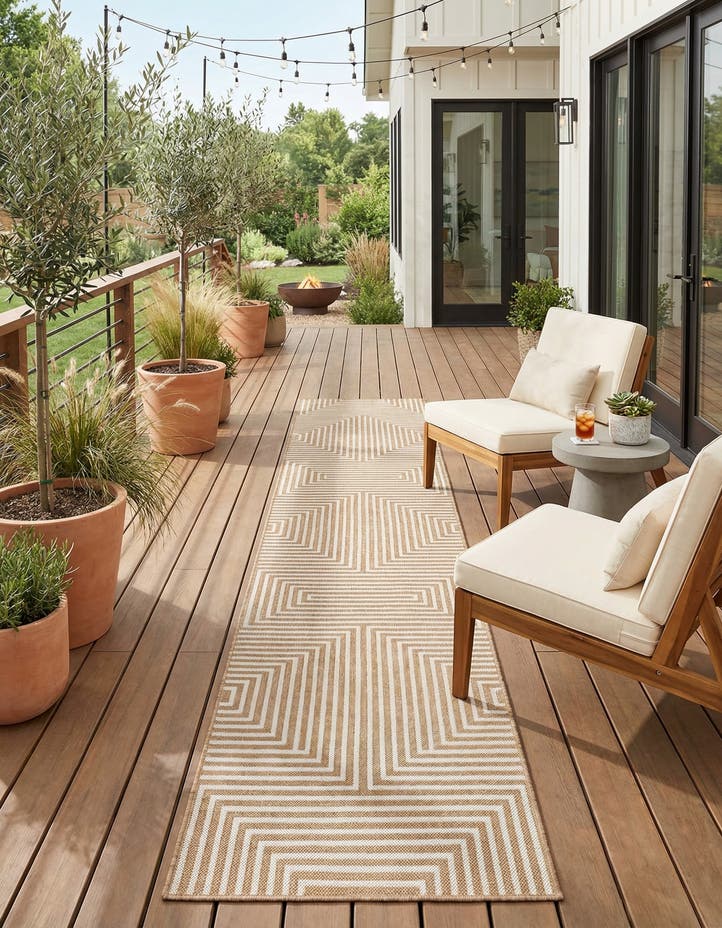 2' 7 x 12' Easy-Clean Modern Indoor / Outdoor...
