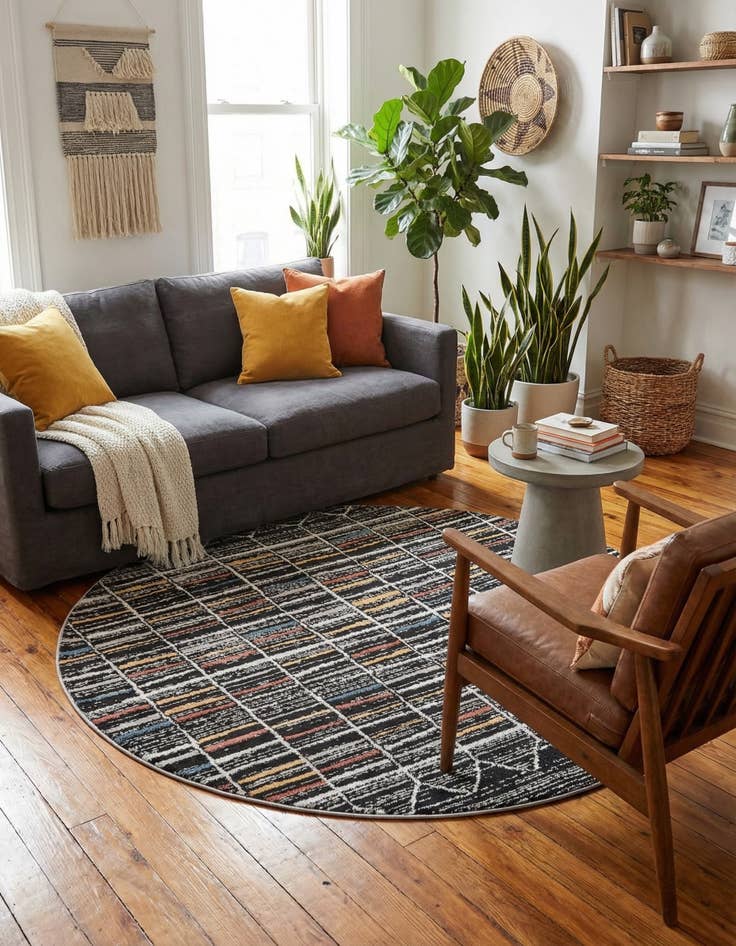 Detail image of  5' 3 x 5' 3 Aramis Round Rug