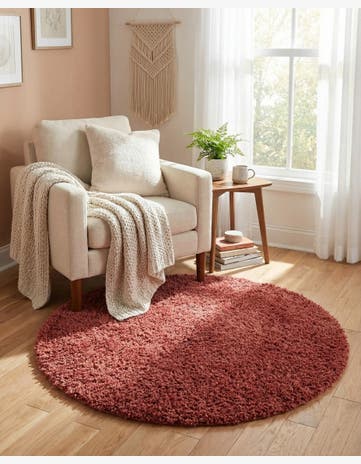 Poppy Zermatt Shag Round Rug