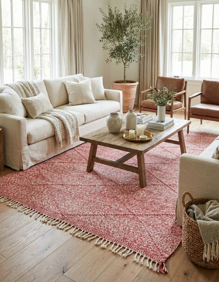 Detail image of 6' 7 x 10' 5  Hand Knotted Moroccan Wool Rug