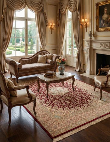 4' 4 x 6' 6 Ghom Silk Rug