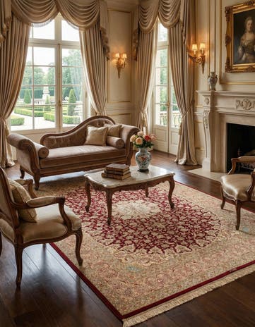 4' 4 x 6' 6 Ghom Silk Rug