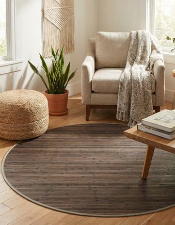 5' 3 x 5' 3 Bamboo Round Rug