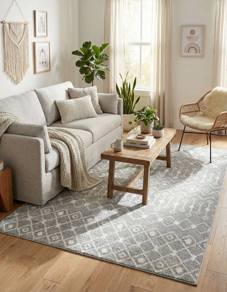 Detail image of  5' 3 x 8' Moroccan Trellis Rug