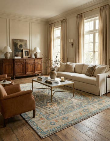 8' 2 x 9' 10 Hand Knotted Oushak Wool Rug