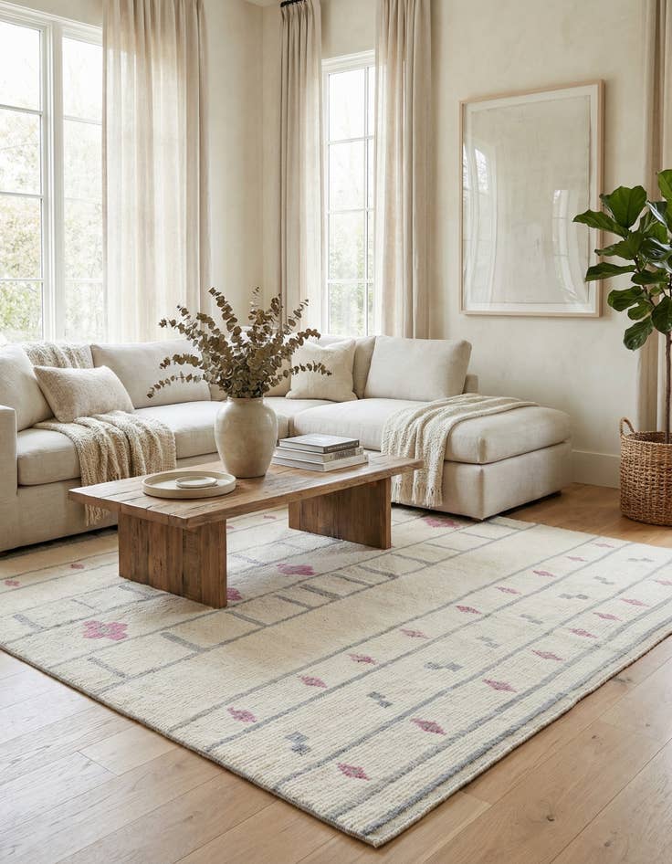 Detail image of 9' 2 x 12' 6 Hand Knotted Moroccan Wool Rug