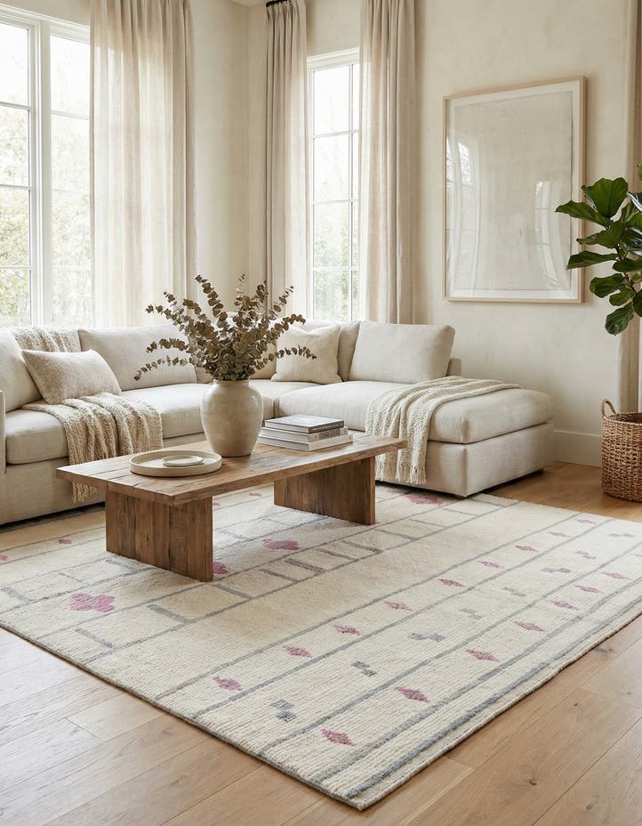 9' 2 x 12' 6 Hand Knotted Moroccan Wool Rug