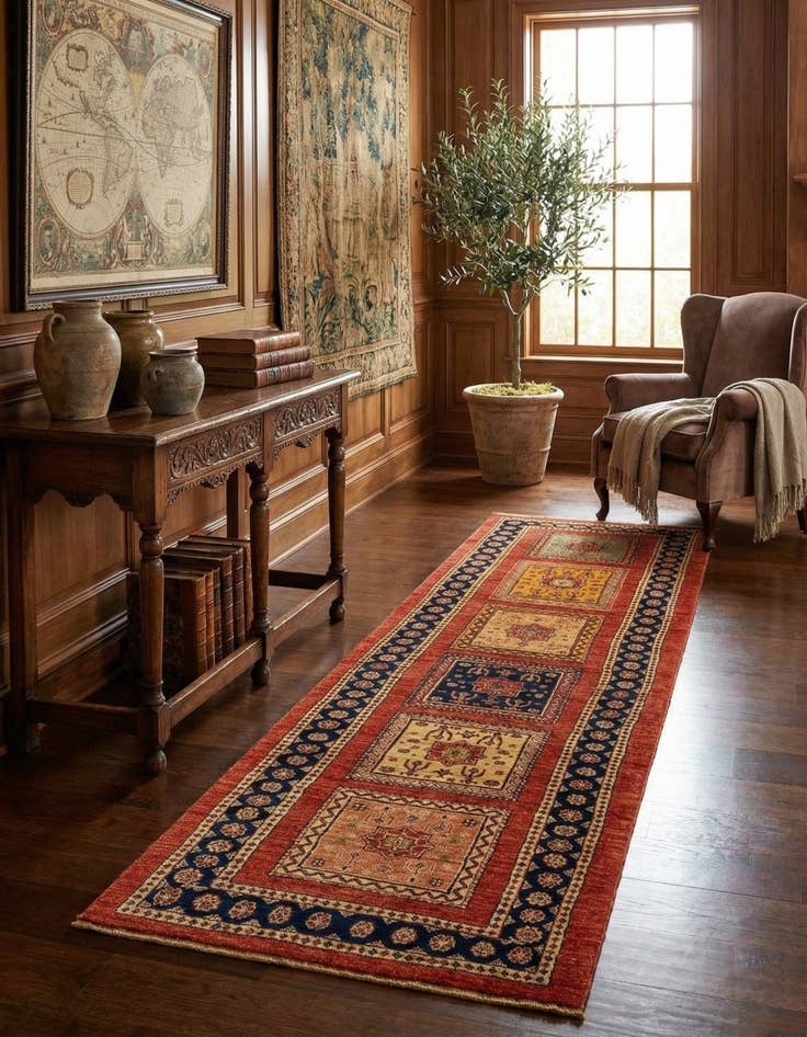 Detail image of 2' 8 x 9' 11 Luribaft Wool Runner Rug