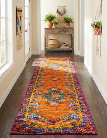 Orange Calypso Runner Rug