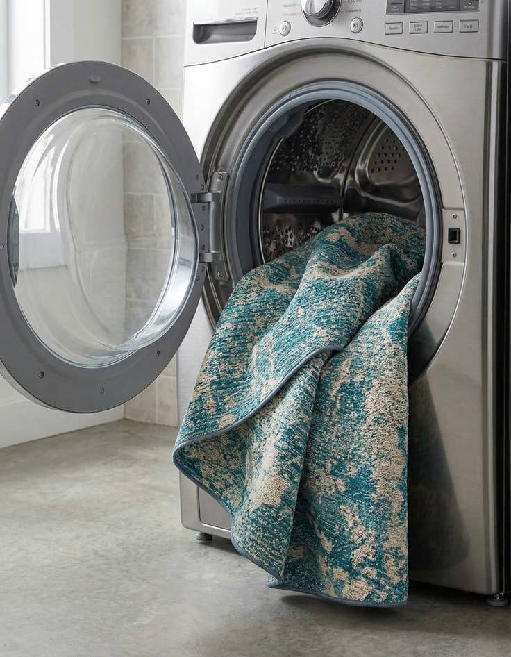 Detail image of  5' x 5'  Washable Modern Indoor / Outdoor Round Rug