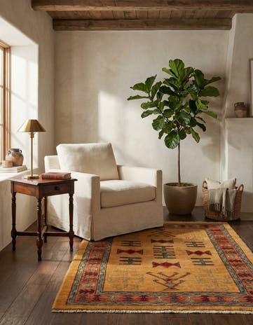 3' 4 x 5' Hand Knotted Ziegler Wool Rug