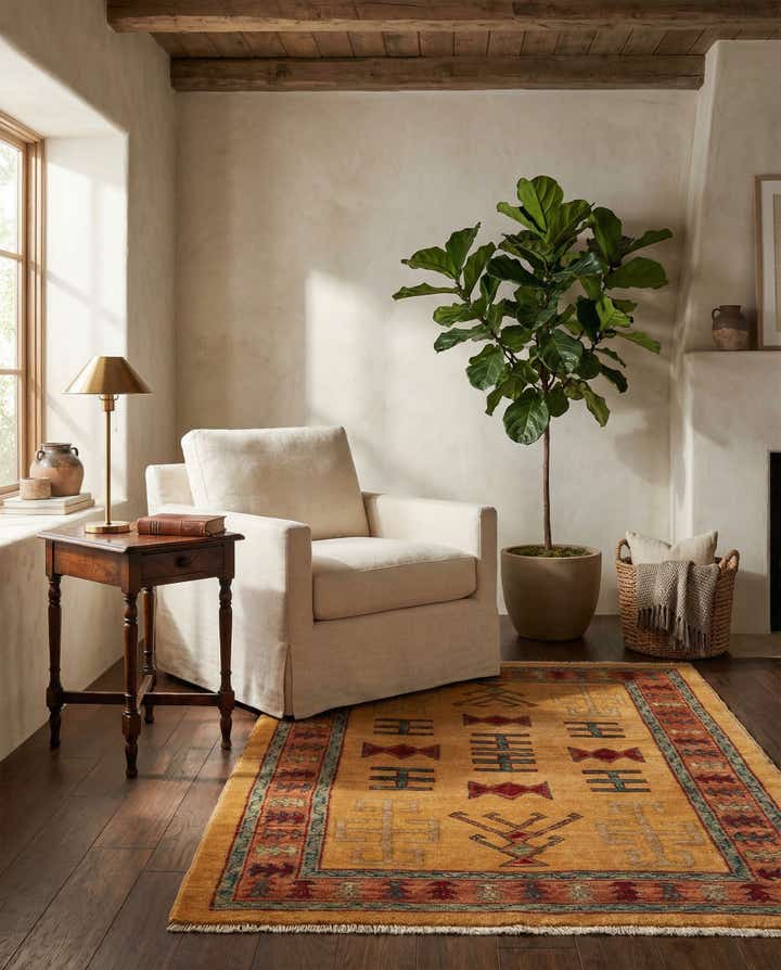 3' 4 x 5' Hand Knotted Ziegler Wool Rug