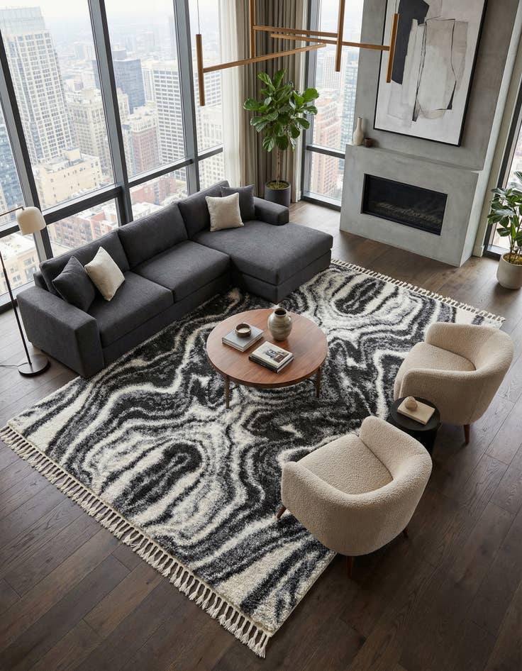 Detail image of 9' x 12' Athena Shag Rug