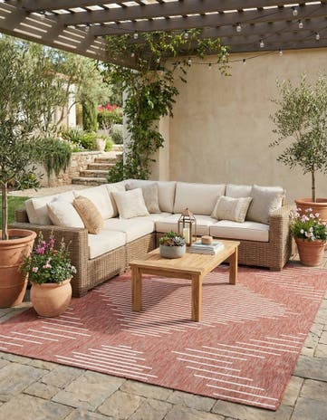 7' 10 x 10' Easy-Clean Modern Indoor / Outdoor Rug