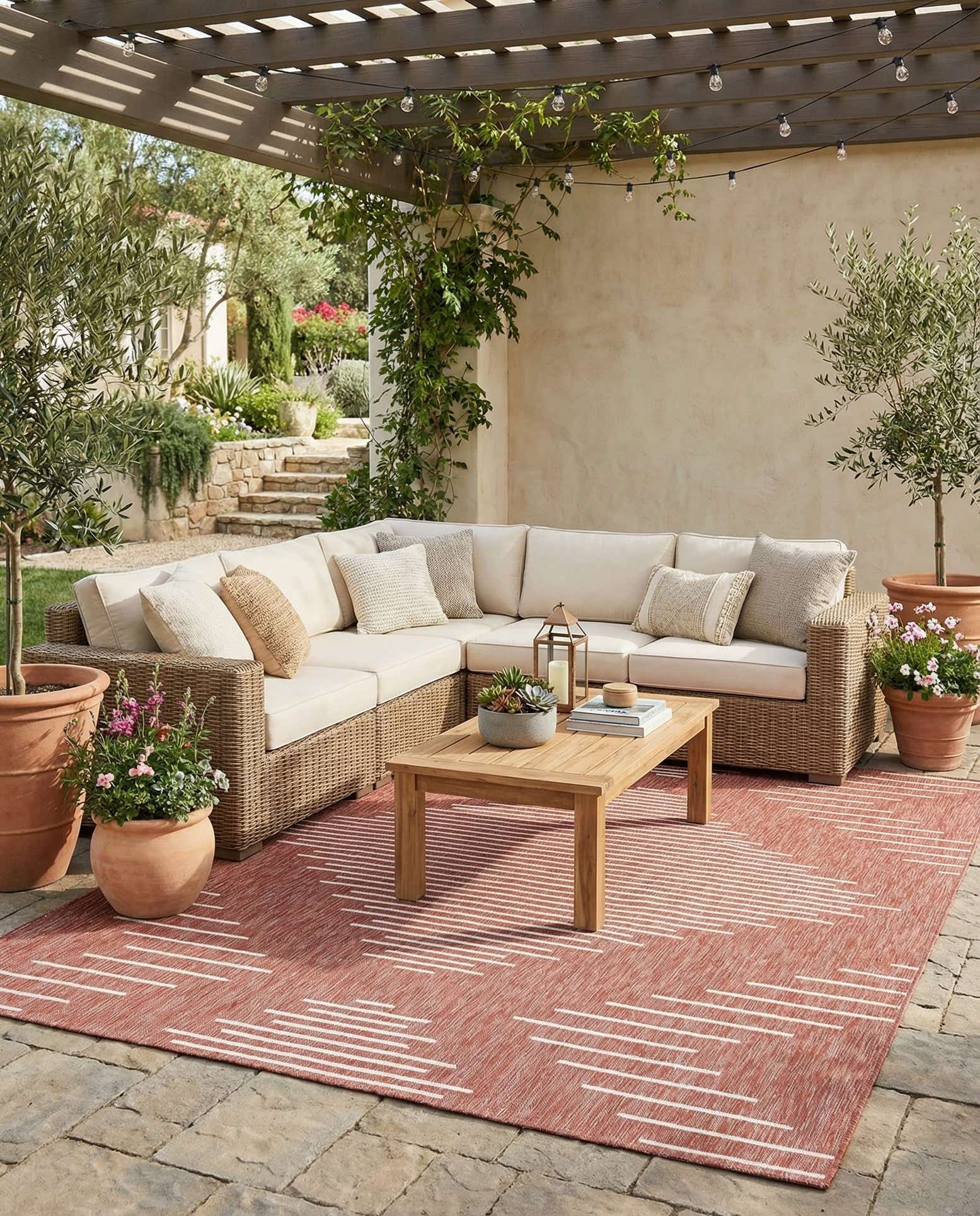 7' 10 x 10' Easy-Clean Modern Indoor / Outdoor Rug
