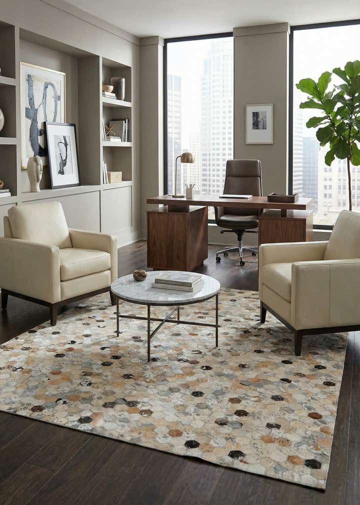 5' 4 x 7' 5 Cowhide Stocks Rug