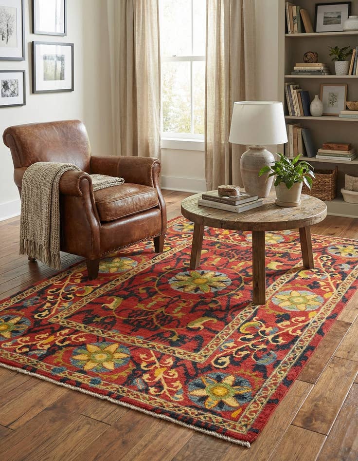 Detail image of 4' x 6'  Hand Knotted Kazak Rug