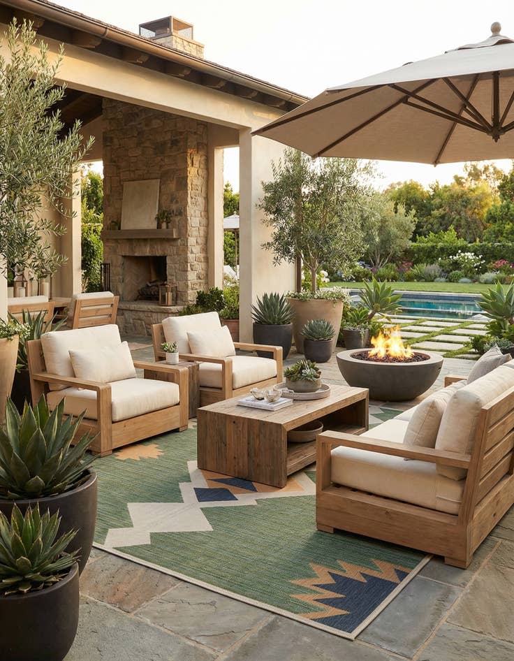 Detail image of 12' x 16'  Washable Baja Indoor / Outdoor Rug