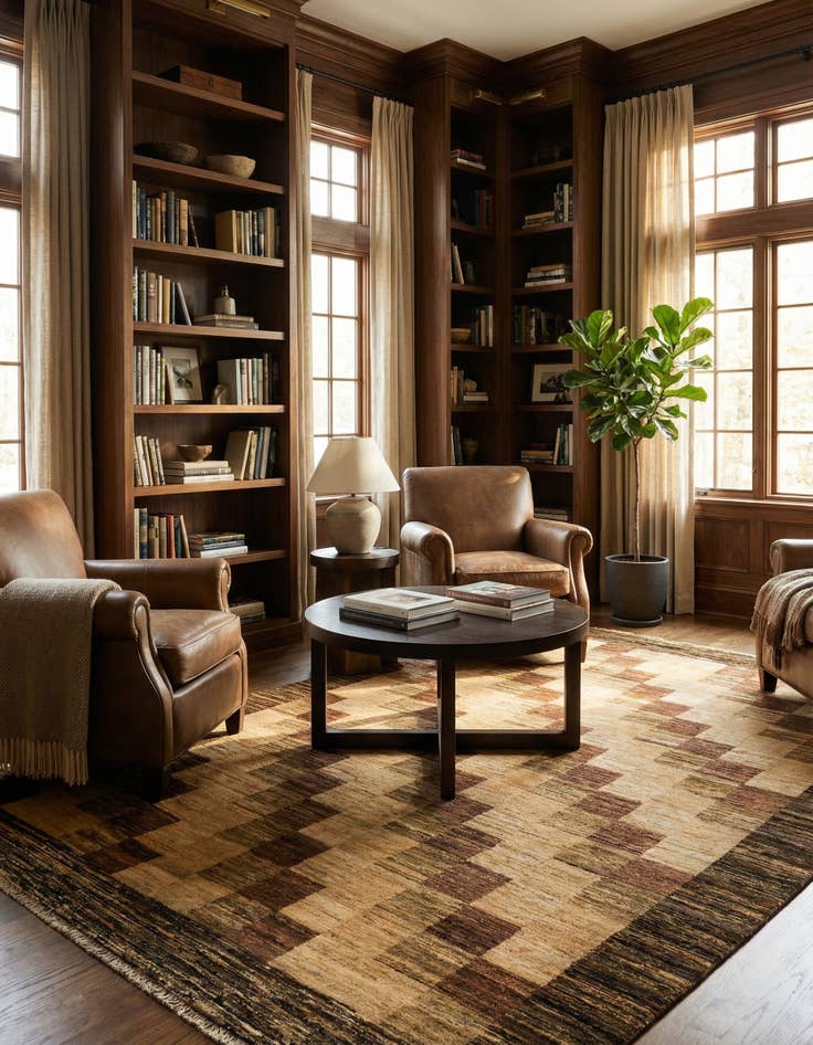 Detail image of 5' 6 x 7' 7  Hand Knotted Modern Ziegler Oriental Rug