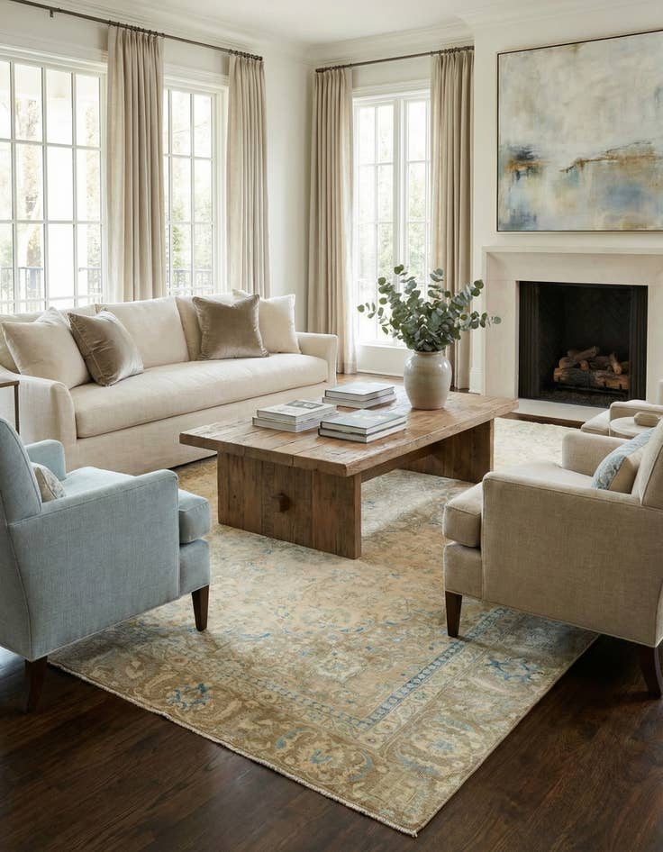 Detail image of 8' 10 x 11' 5  Hand Knotted Ultra Vintage Persian Wool Rug