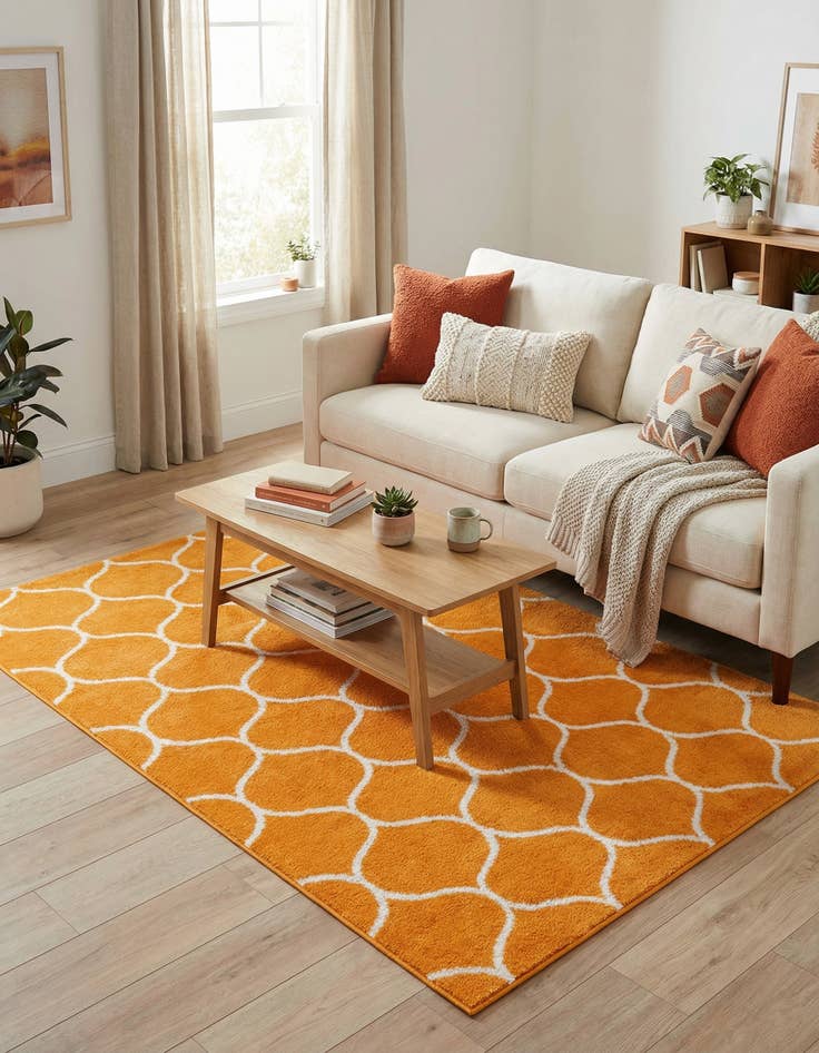 Detail image of  4' x 6' Lattice Frieze Rug