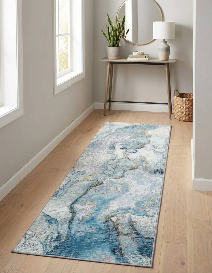 Detail image of 2' x 5' Easy-Clean Modern Indoor / Outdoor Runner Rug