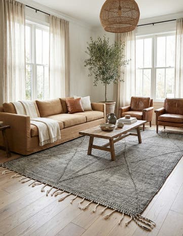 6' 7 x 9' 9 Hand Knotted Moroccan Wool Rug