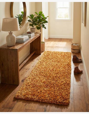 2' 5 x 4' 8 Hand Knotted Two-Tone Shag Oriental Runner Rug